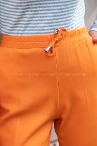 Orange Viscose Fabric High Waist Material Pants
