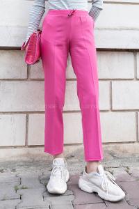 Candy Pink Viscose Fabric High Waist Material Pants