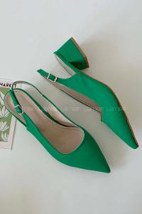 Green Heeled Fabric Shoes