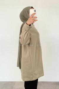 Mint Green Crew Neck Long Arm Unprinted Sweatshirt