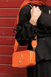 Lamelif  ikiGözlü El Omuz Çapraz Çanta Oranj