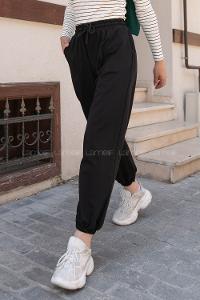 Modalamelif Bel Ve Paça Lastikli Eşofman Siyah