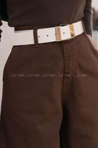 Bitter Brown Denim Normal Waist Pants