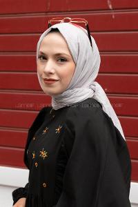 Lamelif Bambu Şal Açık Gri