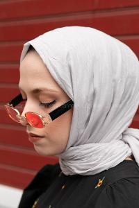 Lamelif Bambu Şal Açık Gri