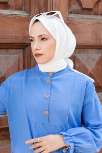 Modalamelif Ayrobin Pamuk Eşarp Kırık Beyaz