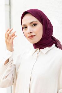Modalamelif Ayrobin Pamuk Eşarp Mürdüm