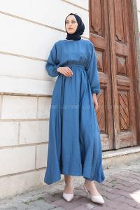 Modalamelif Mevlana Model Elbise İndigo