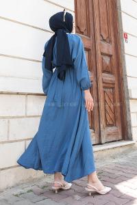 Modalamelif Mevlana Model Elbise İndigo