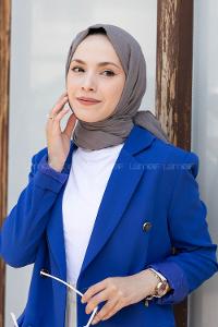 Gray Cotton Fabric Straight Shawl