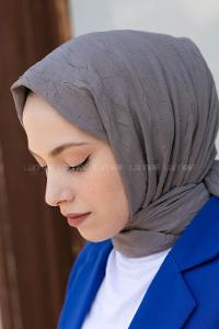 Gray Cotton Fabric Straight Shawl