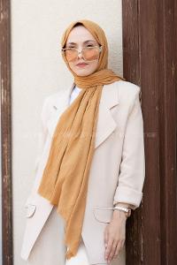 Lamelif Bambu Şal Hardal Sarısı