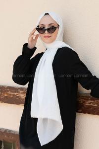 Lamelif Bambu Şal Kırık Beyaz