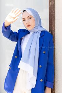 Modalamelif Bebe Mavisi-Ekru Monogram Şal