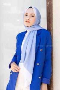 Modalamelif Bebe Mavisi-Ekru Monogram Şal