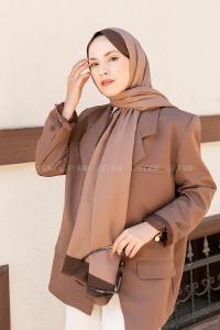 Modalamelif Camel Acı Kahve  Monogram Şal