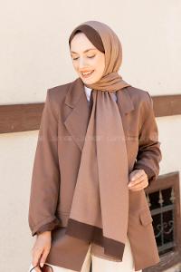 Modalamelif Camel Acı Kahve  Monogram Şal