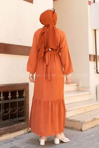 Tile Foulard Neck Ayrobin Unprinted Dresess