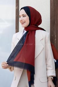 Modalamelif Kiremit Lacivert  Monogram Şal