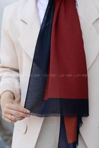 Modalamelif Kiremit Lacivert  Monogram Şal