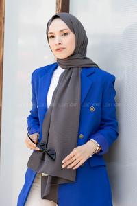 Anthracite Cotton Fabric Straight Shawl