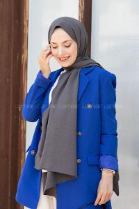 Anthracite Cotton Fabric Straight Shawl