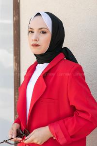 Modalamelif Siyah Beyaz Monogram Şal