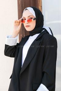 Modalamelif Siyah Ekru Monogram Şal