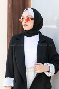 Modalamelif Siyah Ekru Monogram Şal