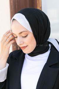 Modalamelif Siyah Ekru Monogram Şal