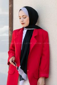 Modalamelif Siyah-Gri Monogram Şal