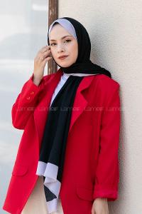 Modalamelif Siyah-Gri Monogram Şal