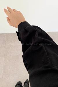 Black Crew Neck Cotton Unprinted Dresess