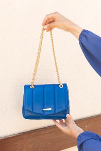 Blue With Suspenders Skin Hand Bag Bag