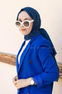 Indigo Cotton Fabric Straight Shawl