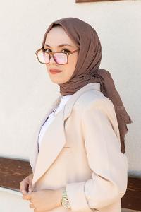 Brown Cotton Fabric Straight Shawl