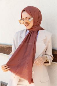 Peach Cotton Fabric Straight Shawl