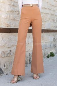 Camel Viscose Fabric High Waist Comfortable Pants