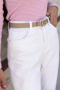 White Denim High Waist Denim Pants
