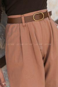 Camel Cotton High Waist Comfortable Pants