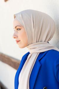 Bone Cotton Fabric Straight Shawl