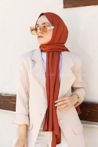 Orange Cotton Fabric Straight Shawl