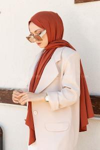 Orange Cotton Fabric Straight Shawl