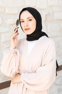 Lamelif Siyah Pamuk Vual Şal