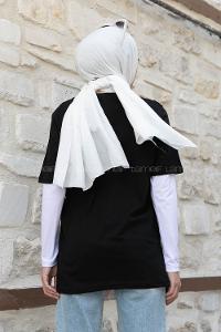 Black Crew Neck Short Arm Cotton Printed T-shirt