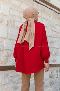 Claret Red Mandarin Collar Long Arm Ayrobin Unprinted Shirt