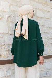 Emerald Green Mandarin Collar Long Arm Ayrobin Unprinted Shirt