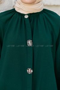 Emerald Green Mandarin Collar Long Arm Ayrobin Unprinted Shirt
