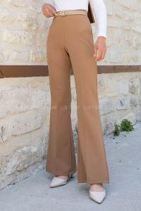 Soft Brown Viscose Fabric High Waist Comfortable Pants