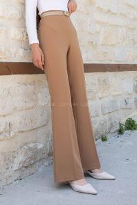 Soft Brown Viscose Fabric High Waist Comfortable Pants